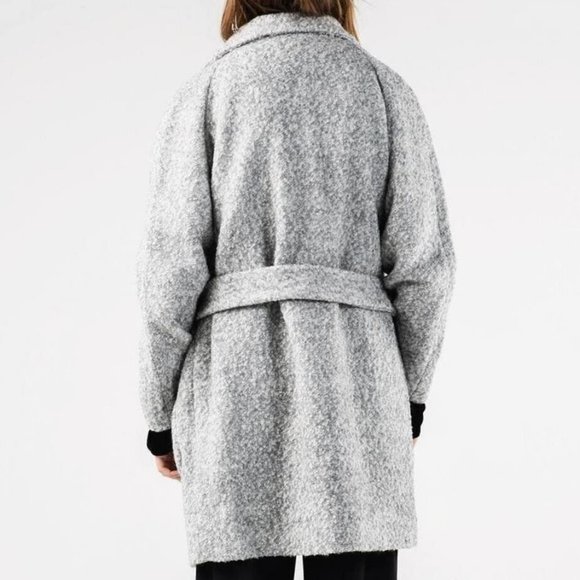 GANNI TEDDY Belted Wrap Coat - Picture 2 of 12